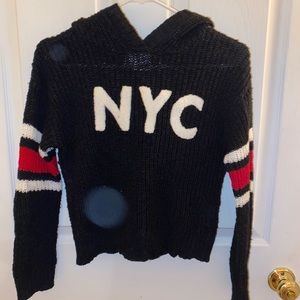 Cropped hooded sweater